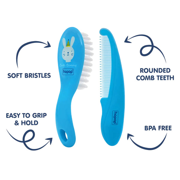 Hopop Soft Bristle Comb & Brush Set