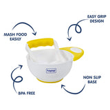 Hopop Baby Food Mash & Serve Feeding Bowl Set 15 x 11 x 7.5 cm Yellow