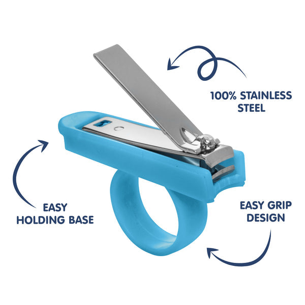 Hopop Baby Nail Clipper Cutter with Finger Grip Blue