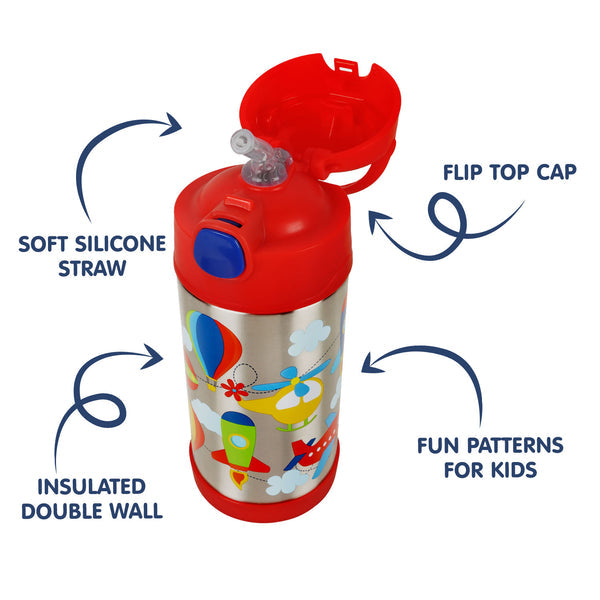 Hopop Insulated Stainless Steel Sipper With Straw- FlyHigh 300ML