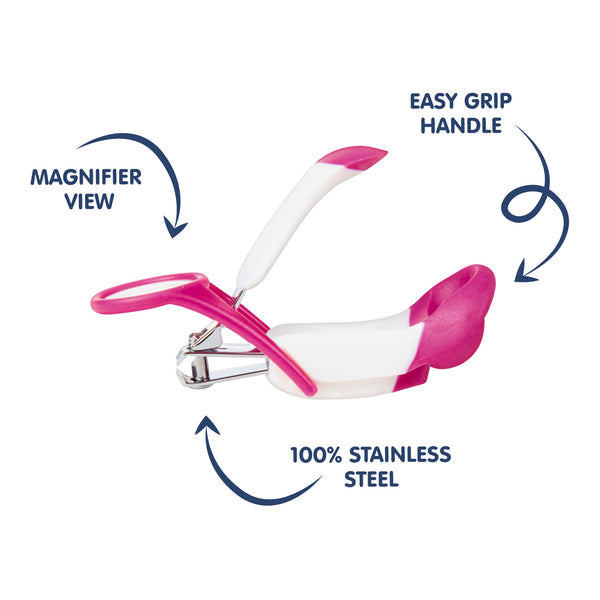 Hopop Nail Clipper with Magnifying Lens - Pink