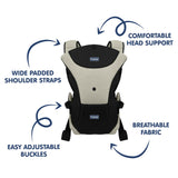 Hopop 3-in-1 Cuddle Me Baby Carrier 3-12 Months Grey