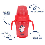 Hopop Baby Sipper Cup Spill-Proof with Spout & Straw 210ml – Red