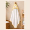 Babiano Teddy Bear Baby Hooded Towel – White & Lemon Yellow
