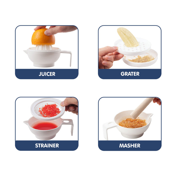 Hopop 5-in-1 Manual Baby Food Maker & Processor 4M+