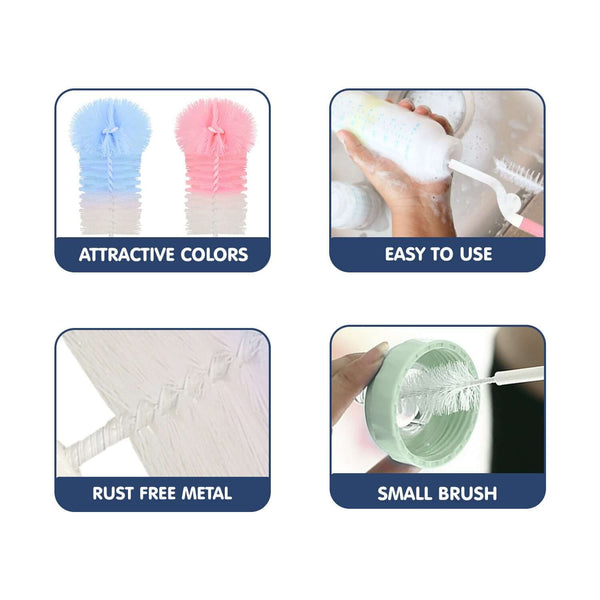Hopop Rotary Bottle & Teat Cleaning Brush Pink