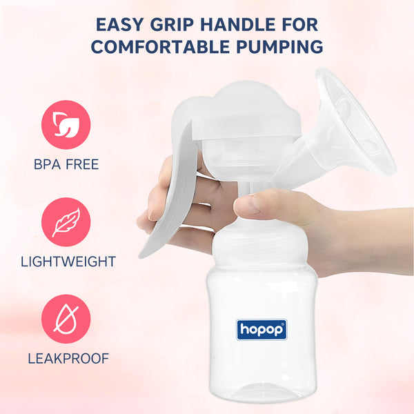 Hopop Harmony Express Manual Breast Pump 2-Level Suction One Size – White