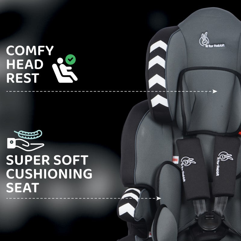 R For Rabbit Car Seat Jumping Jack Racer Grey Black