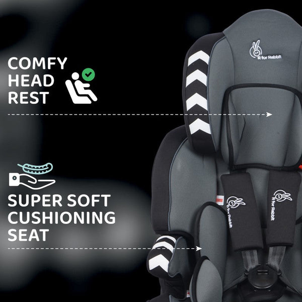 R For Rabbit Car Seat Jumping Jack Racer Grey Black