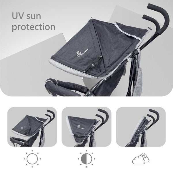 R for Rabbit Stroller Pixie Black Grey