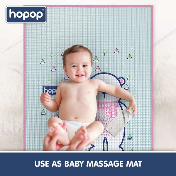 Hopop Air Filled Natural Rubber Massage Mat - Bear Blue