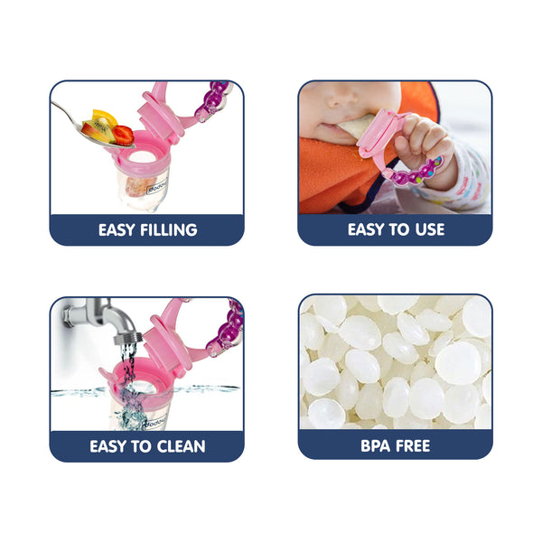 Hopop Food & Fruit Nibbler For Fruit And Veggies - Pink & Purple