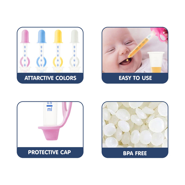 Hopop Baby Medicine Dropper & Dispenser - Pink