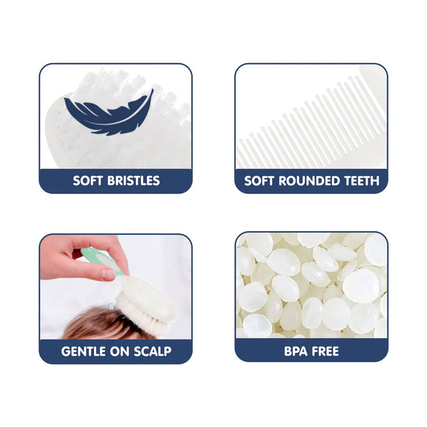 Hopop Soft Bristle Comb & Brush Set