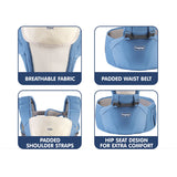 Hopop 5 in 1 Elegant Hip Seat Baby Carrier- Blue
