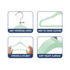 Hopop Non-Slip Velvet Baby Clothes Hangers -PACK OF 6 - GREEN