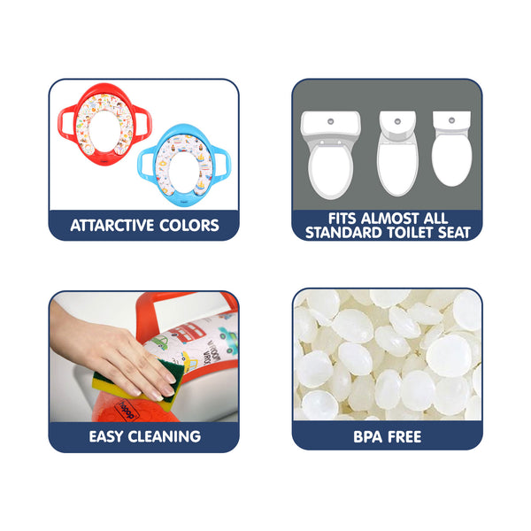 Hopop Soft Cushioned Baby Potty Seat with Easy Grip Handles - Animal