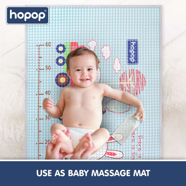 Air Filled Multipurpose Waterproof Massage Mat - Train Blue