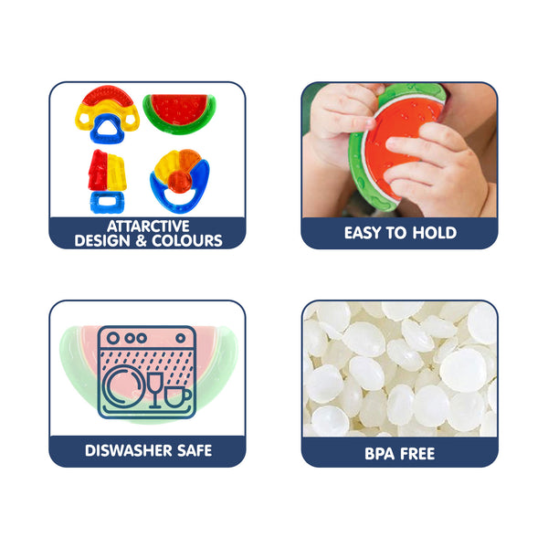 Hopop Multi-Textured Water-Filled Cooling Teether for Baby - Assorted