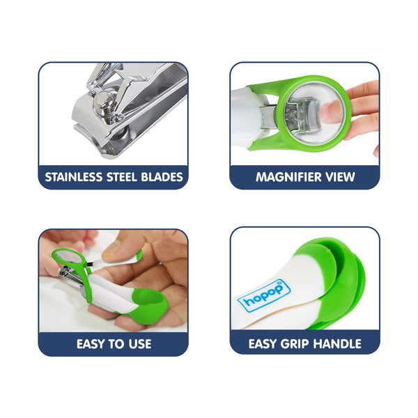 Hopop Nail Clipper with Magnifying Lens - Green