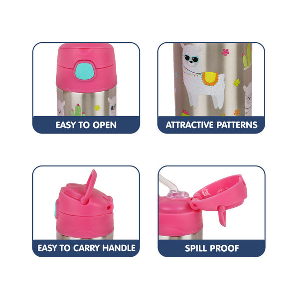 Hopop Insulated Stainless Steel Sipper With Straw- Lama 300ML