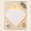 Babiano Teddy Bear Baby Hooded Towel – White & Lemon Yellow