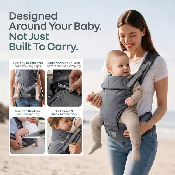 R for Rabbit Solo Wrap Comfy 5-in-1 Baby Carrier 4–36M Up to 20kg – Charcoal Grey