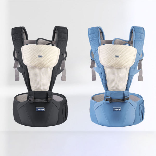 Hopop 5 in 1 Elegant Hip Seat Baby Carrier- Blue