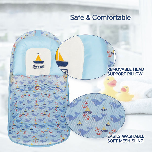 Hopop Anti-Skid Compact Baby Bather 0-12M Blue