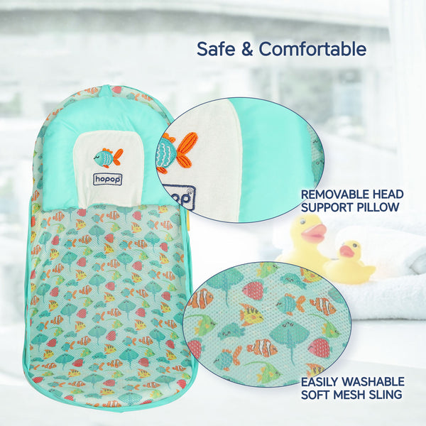 Hopop Anti-Skid Base Compact Baby Bather - Sea Green