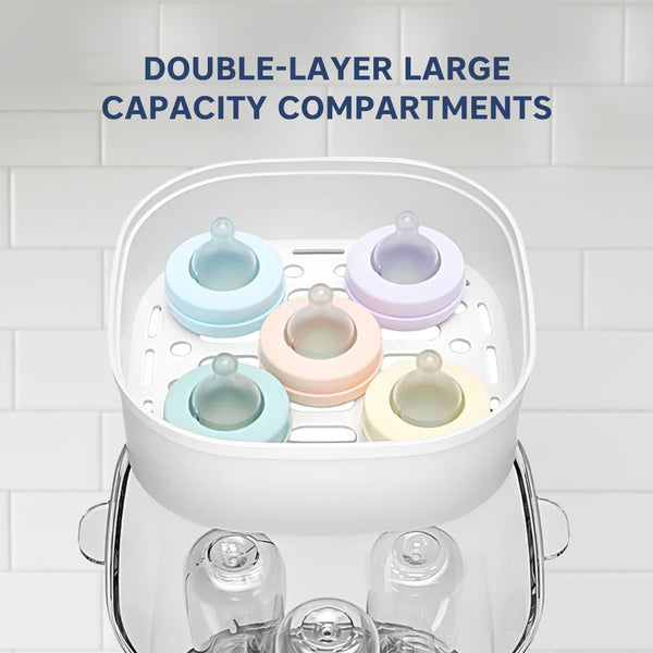 Hopop 2-in-1 Baby Bottle Steam Sterilize Compact & Travel-Friendly – White