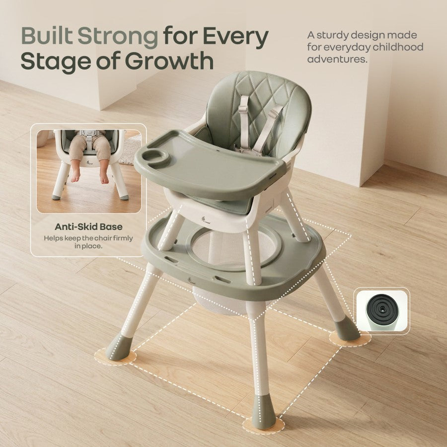 R for Rabbit Cherry Berry Multi 6-in-1 High Chair 6 Months-7 Years Ash Grey