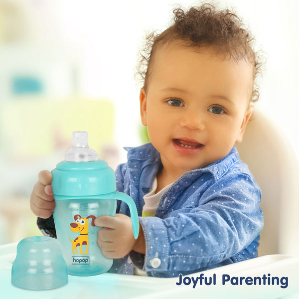 Hopop Spill-Proof Sipper Cup with Spout & Straw 210 ml Blue