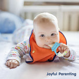 Hopop Baby Food & Fruit Nibbler with Rattle Handle Blue & White