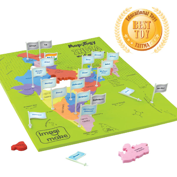 Mapology India With Flags and Flash Card