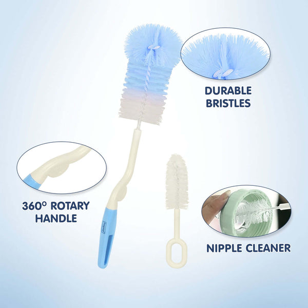 Hopop Rotary Bottle & Teat Cleaning Brush Pink