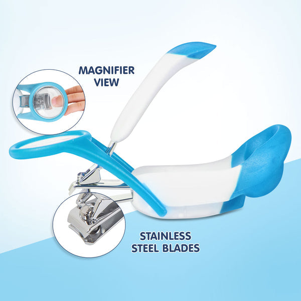 Hopop Baby Nail Clipper with Magnifying Zoom Lens Newborn+ – Blue