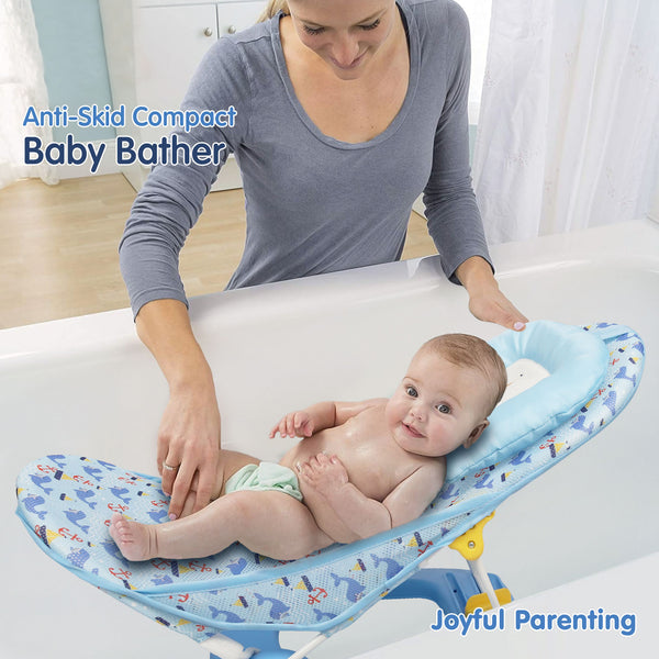 Hopop Anti-Skid Compact Baby Bather 0-12M Blue