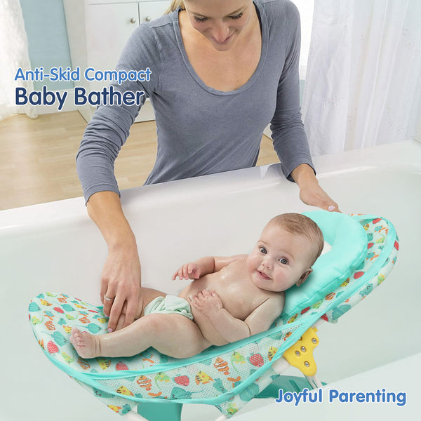 Hopop Anti-Skid Base Compact Baby Bather - Sea Green