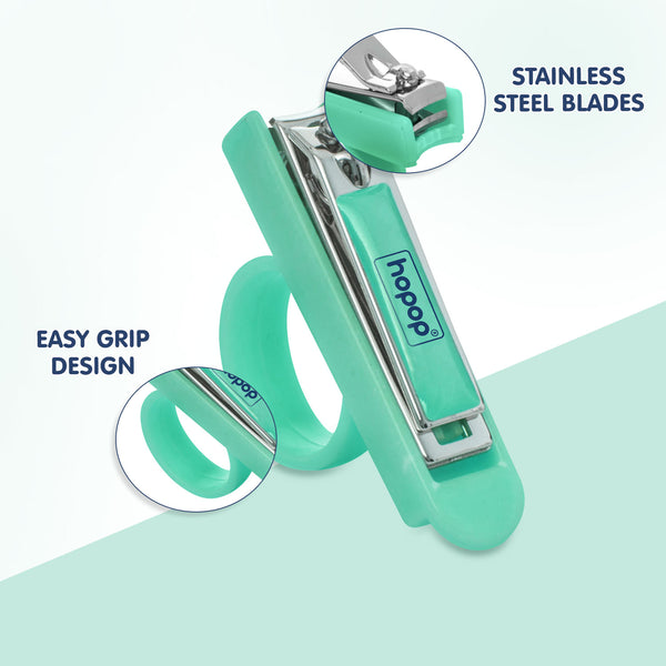 Hopop Baby Nail Clipper Cutter with Finger Grip Green