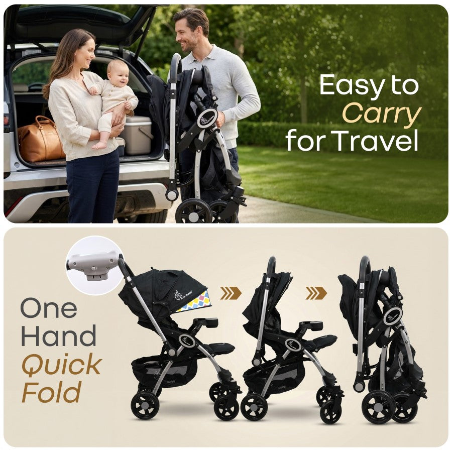 R for Rabbit Chocolate Ride Baby Stroller 0–3Y – Black Multi