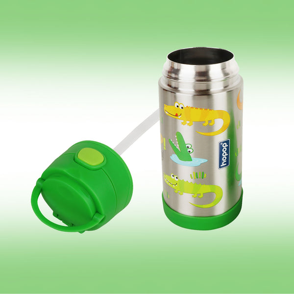 Hopop Insulated Stainless Steel Sipper With Straw- Alligator 300ML