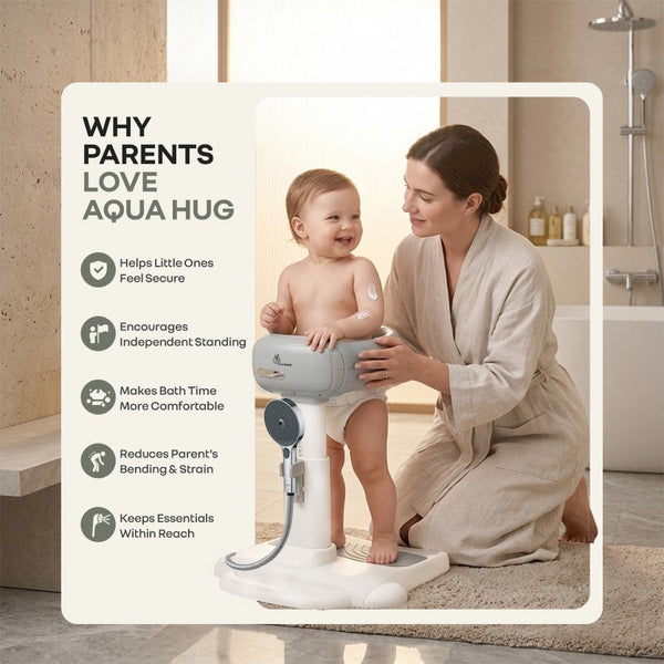R for Rabbit Fun Time Aqua Hug 9–36M Up to 20kg Baby Bath Stand – Metallic Grey