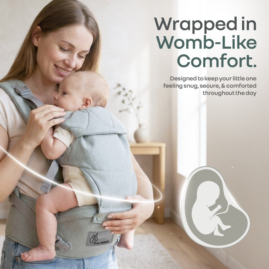 R for Rabbit Solo Wrap Comfy 5-in-1 Baby Carrier 4–36M Up to 20kg – Light Sage Green