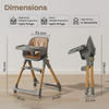 R For Rabbit 3 in 1 Walnut High Chair - Dark Grey