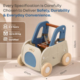 R for Rabbit Kiddie Kart Ride-On & Push Walker 4 in 1 0–3Y Up to 20kg– Grey Blue