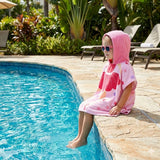 Quad Seven Twirling Ballerina Hooded Towel Poncho for Girls (2–4 Years) – Soft & Absorbent Beach & Bath Robe with Sunglasses