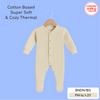 Babiano Cotton-Blend Thermal Babygrow Romper - Cream