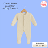 Babiano Cotton-Blend Thermal Babygrow Romper - Cream