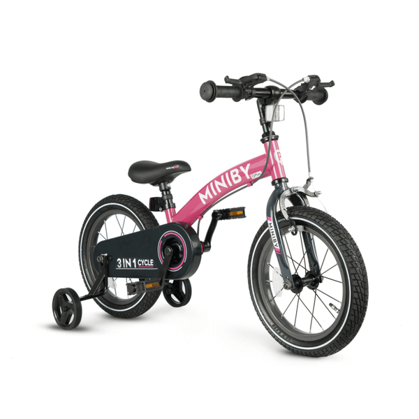 Qplay Miniby Air 3 in 1 Cycle (14 Inch) For 2.5 To 8Y - Pink